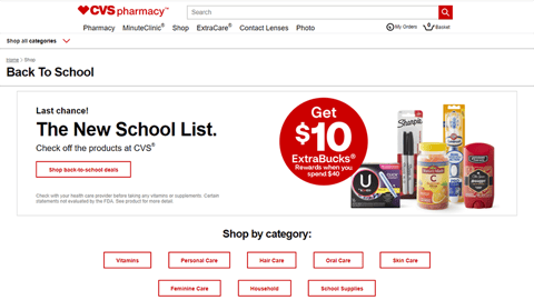 CVS 'The New School List' BTS Shop
